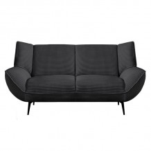 EMERALD Καναπές 2θέσιος Σαλονιού Καθιστικού Ύφασμα Κοτλέ Ανθρακί c488059