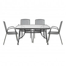 ΣΕΤ ΤΡΑΠΕΖΑΡΙΑ 5ΤΜΧ ΤΡΑΠΕΖΙ ΓΚΡΙ 4 ΚΑΡΕΚΛΕΣ ΠΟΛΥΘΡΟΝΕΣ ΑΝΘΡΑΚΙ c488096