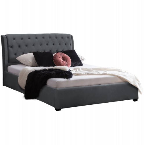 ΚΡΕΒΑΤΙ ODALYS 150X200 ΒΕΛΟΥΔΟ ΥΦΑΣΜΑ ΓΚΡΙ HM549 11 164x223x100 εκ c488208