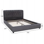 ΚΡΕΒΑΤΙ ODALYS 150X200 ΒΕΛΟΥΔΟ ΥΦΑΣΜΑ ΓΚΡΙ HM549 11 164x223x100 εκ c488208
