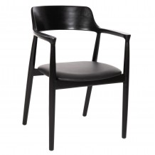 ΠΟΛΥΘΡΟΝΑ ΤΡΑΠΕΖΑΡΙΑΣ KINGSLEY HM9634 02 ΞΥΛΟ ΜΑΟΝΙ- ΜΑΥΡΟ VINYL 58x53x80Yεκ c488366