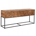 ΚΟΝΣΟΛΑ ΜΕ ΣΥΡΤΑΡΙΑ JORDI HM9801 ΞΥΛΟ TEAK ΦΥΣΙΚΟ-ΜΑΥΡΗ ΜΕΤΑΛΛΙΚΗ ΒΑΣΗ 180x43x79Υεκ c488385