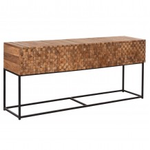 ΚΟΝΣΟΛΑ ΜΕ ΣΥΡΤΑΡΙΑ JORDI HM9801 ΞΥΛΟ TEAK ΦΥΣΙΚΟ-ΜΑΥΡΗ ΜΕΤΑΛΛΙΚΗ ΒΑΣΗ 180x43x79Υεκ c488385