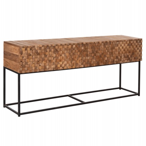 ΚΟΝΣΟΛΑ ΜΕ ΣΥΡΤΑΡΙΑ JORDI HM9801 ΞΥΛΟ TEAK ΦΥΣΙΚΟ-ΜΑΥΡΗ ΜΕΤΑΛΛΙΚΗ ΒΑΣΗ 180x43x79Υεκ c488385