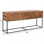 ΚΟΝΣΟΛΑ ΜΕ ΣΥΡΤΑΡΙΑ JORDI HM9801 ΞΥΛΟ TEAK ΦΥΣΙΚΟ-ΜΑΥΡΗ ΜΕΤΑΛΛΙΚΗ ΒΑΣΗ 180x43x79Υεκ c488385