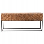 ΚΟΝΣΟΛΑ ΜΕ ΣΥΡΤΑΡΙΑ JORDI HM9801 ΞΥΛΟ TEAK ΦΥΣΙΚΟ-ΜΑΥΡΗ ΜΕΤΑΛΛΙΚΗ ΒΑΣΗ 180x43x79Υεκ c488385