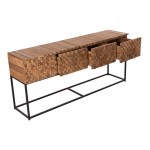 ΚΟΝΣΟΛΑ ΜΕ ΣΥΡΤΑΡΙΑ JORDI HM9801 ΞΥΛΟ TEAK ΦΥΣΙΚΟ-ΜΑΥΡΗ ΜΕΤΑΛΛΙΚΗ ΒΑΣΗ 180x43x79Υεκ c488385