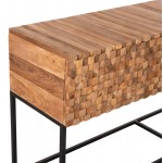 ΚΟΝΣΟΛΑ ΜΕ ΣΥΡΤΑΡΙΑ JORDI HM9801 ΞΥΛΟ TEAK ΦΥΣΙΚΟ-ΜΑΥΡΗ ΜΕΤΑΛΛΙΚΗ ΒΑΣΗ 180x43x79Υεκ c488385