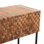 ΚΟΝΣΟΛΑ ΜΕ ΣΥΡΤΑΡΙΑ JORDI HM9801 ΞΥΛΟ TEAK ΦΥΣΙΚΟ-ΜΑΥΡΗ ΜΕΤΑΛΛΙΚΗ ΒΑΣΗ 180x43x79Υεκ c488385