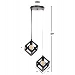 ΦΩΤΙΣΤΙΚΟ ΟΡΟΦΗΣ ΚΡΕΜΑΣΤΟ HM4035 2 ΚΥΒΟΙ ΜΑΥΡΟ ΜΕΤΑΛΛΟ Φ18x130Yεκ c488459