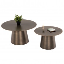 ΤΡΑΠΕΖIA ΣΑΛΟΝΙΟΥ 2ΤΜΧ NICKELY HM9667 ΜΕΤΑΛΛΟ ΣΕ ΑΣΗΜΙ ΜΑΤ Φ80x41Υ Φ60x36Υ εκ c488482