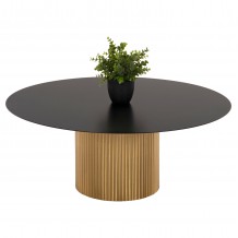 ΤΡΑΠΕΖΙ ΣΑΛΟΝΙΟΥ CLAD HM9674 ΜΕΤΑΛΛΟ ΣΕ ΧΡΥΣΟ ΜΑΥΡΟ Φ80x32Υεκ c488490