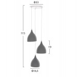 ΦΩΤΙΣΤΙΚΟ ΟΡΟΦΗΣ ΚΡΕΜΑΣΤΟ HM4139 ΓΚΡΙ ΜΕΤΑΛΛΙΚΟ 3ΦΩΤΟ Φ33x33-115Υεκ c488496