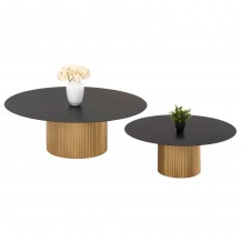 ΤΡΑΠΕΖΙA ΣΑΛΟΝΙΟΥ 2ΤΜΧ CLAD HM11916 ΜΕΤΑΛΛΟ ΣΕ ΧΡΥΣΟ-ΜΑΥΡΟ Φ110x38Υ Φ80x32Υ εκ c488530