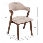 ΚΑΡΕΚΛΑ RIDER HM9734 02 RUBBERWOOD ΣΕ ΚΑΡΥΔΙ-ΥΦΑΣΜΑ ΕΚΡΟΥ 59x59x83Yεκ SET 2τμχ c488581