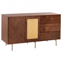 ΜΠΟΥΦΕΣ MEEN HM9735 MDF ΜΕ ΦΥΣΙΚΟ ΚΑΠΛΑΜΑ ΚΑΡΥΔΙΑΣ-ΧΡΥΣΑ ΜΕΤΑΛΛΙΚΑ ΠΟΔΙΑ 150x40x80Υεκ c488598