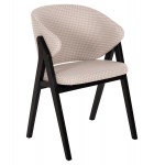 ΚΑΡΕΚΛΑ HANA HM9746 01 RUBBERWOOD ΣΕ ΜΑΥΡΟ ΧΡΩΜΑ-ΜΠΕΖ ΥΦΑΣΜΑ 55x60x84Yεκ SET 2τμχ c488632