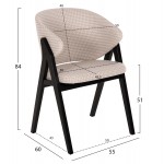 ΚΑΡΕΚΛΑ HANA HM9746 01 RUBBERWOOD ΣΕ ΜΑΥΡΟ ΧΡΩΜΑ-ΜΠΕΖ ΥΦΑΣΜΑ 55x60x84Yεκ SET 2τμχ c488632