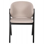 ΚΑΡΕΚΛΑ HANA HM9746 01 RUBBERWOOD ΣΕ ΜΑΥΡΟ ΧΡΩΜΑ-ΜΠΕΖ ΥΦΑΣΜΑ 55x60x84Yεκ SET 2τμχ c488632