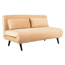 ΚΑΝΑΠΕΣ ΚΡΕΒΑΤΙ 2 ΑΤΟΜΩΝ ASMA HM3077 17 ΜΕ ΒΕΛΟΥΔΟ ΜΠΕΖ 140x80x77Yεκ c488720