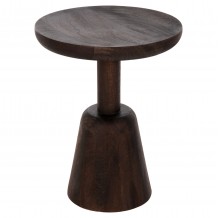 ΤΡΑΠΕΖΙ ΣΑΛΟΝΙΟΥ ΣΤΡΟΓΓΥΛΟ CRABB HM9701 ΜΑΣΙΦ MANGO ΣΚΟΥΡΟ ΚΑΦΕ Φ40x49 5Υεκ c488749