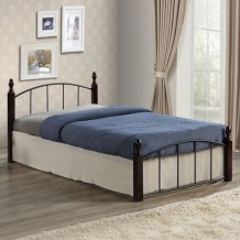 Κρεβάτι μονό μέταλλο και ξύλο μαύρο c48885