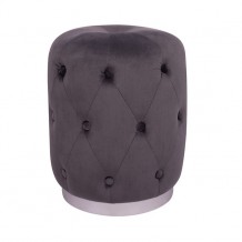 Σκαμπό TORRIE γκρι βελούδο με ασημί βάση c48889