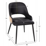 ΚΑΡΕΚΛΑ DELF HM9617 01 PU ΜΑΥΡΟ-ΜΑΥΡΑ ΜΕΤΑΛ ΠΟΔΙΑ-ΞΥΛΙΝΗ ΠΛΑΤΗ ΦΥΣΙΚΟ 48x55x76Υεκ SET 2τμχ c489064