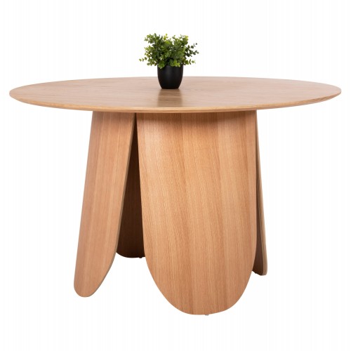 ΤΡΑΠΕΖΙ ΣΤΡΟΓΓΥΛΟ DENTY HM9612 01 MDF ΜΕ ΚΑΠΛΑΜΑ ΔΡΥΟΣ-ΧΡΩΜΑ ΔΡΥΟΣ Φ120x75Υεκ c489088