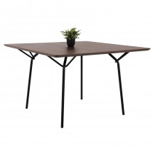 ΤΡΑΠΕΖΙ ΤΡΑΠΕΖΑΡΙΑΣ TRENK HM9614 02 MDF ΜΕ ΚΑΠΛΑΜΑ ΔΡΥΟΣ ΚΑΡΥΔΙ-ΜΑΥΡΟ ΜΕΤΑΛΛΟ 120x120x75Υεκ c489124