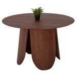 ΤΡΑΠΕΖΙ ΣΤΡΟΓΓΥΛΟ DENTY HM9612 02 MDF ΜΕ ΚΑΠΛΑΜΑ ΔΡΥΟΣ-ΧΡΩΜΑ ΚΑΡΥΔΙ Φ120x75Υεκ c489144