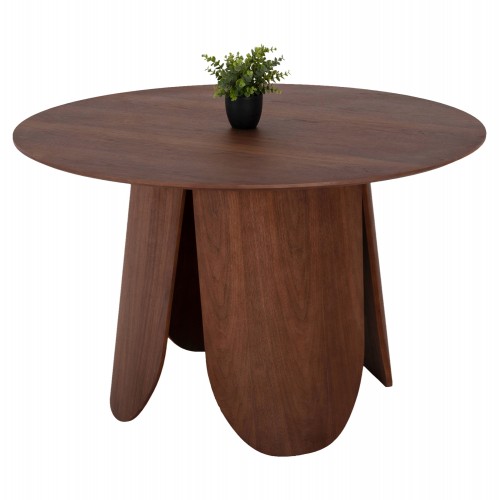 ΤΡΑΠΕΖΙ ΣΤΡΟΓΓΥΛΟ DENTY HM9612 02 MDF ΜΕ ΚΑΠΛΑΜΑ ΔΡΥΟΣ-ΧΡΩΜΑ ΚΑΡΥΔΙ Φ120x75Υεκ c489144