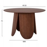 ΤΡΑΠΕΖΙ ΣΤΡΟΓΓΥΛΟ DENTY HM9612 02 MDF ΜΕ ΚΑΠΛΑΜΑ ΔΡΥΟΣ-ΧΡΩΜΑ ΚΑΡΥΔΙ Φ120x75Υεκ c489144