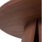ΤΡΑΠΕΖΙ ΣΤΡΟΓΓΥΛΟ DENTY HM9612 02 MDF ΜΕ ΚΑΠΛΑΜΑ ΔΡΥΟΣ-ΧΡΩΜΑ ΚΑΡΥΔΙ Φ120x75Υεκ c489144