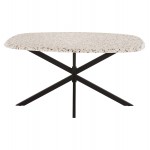 ΤΡΑΠΕΖΙ ΟΒΑΛ RODDEN HM11903 03 ΜΕ WERZALIT TERRAZZO-ΜΑΥΡΗ ΧΙΑΣΤΙ ΒΑΣΗ 146x94x75Υεκ c489332