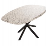 ΤΡΑΠΕΖΙ ΟΒΑΛ RODDEN HM11903 03 ΜΕ WERZALIT TERRAZZO-ΜΑΥΡΗ ΧΙΑΣΤΙ ΒΑΣΗ 146x94x75Υεκ c489332