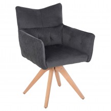 ΠΟΛΥΘΡΟΝΑ ΤΡΑΠΕΖΑΡΙΑΣ QUILL HM9843 03 ΓΚΡΙ ΥΦΑΣΜΑ-ΞΥΛΟ ΟΞΙΑΣ ΠΟΔΙΑ 61x57 5x91Υεκ SET 2τμχ c489391