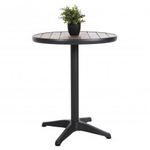 ΤΡΑΠΕΖΙ ΑΛΟΥΜΙΝΙΟΥ ΣΤΡΟΓΓΥΛΟ ALEXA HM6086 01 ΑΝΘΡΑΚΙ-POLYWOOD TOP ΦΥΣΙΚΟ Φ60x73Υεκ c489462