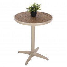 ΤΡΑΠΕΖΙ ΑΛΟΥΜΙΝΙΟΥ ΣΤΡΟΓΓΥΛΟ ALEXA HM6086 04 ΣΑΜΠΑΝΙ-POLYWOOD TOP ΦΥΣΙΚΟ Φ60x73Υεκ c489464