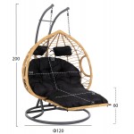 ΔΙΠΛΗ ΚΡΕΜΑΣΤΗ ΦΩΛΙΑ ME ΥΠΟΠΟΔΙΟ GRACIE HM5754 02 ΜΠΕΖ ΣΥΝΘ RATTAN-ΓΚΡΙ ΜΕΤΑΛ ΣΚΕΛΕΤΟΣ Φ120x200Υεκ c489512