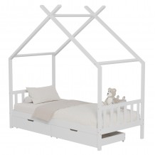 ΚΡΕΒΑΤΙ ΠΑΙΔΙΚΟ KLARICE HM680 03 τ MONTESSORI-2 ΣΥΡΤΑΡΙΑ-ΞΥΛΟ ΠΕΥΚΟΥ ΛΕΥΚΟ-190x90εκ c489549