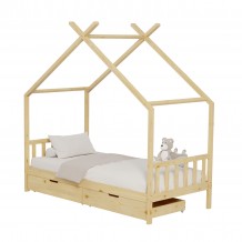 ΚΡΕΒΑΤΙ ΠΑΙΔΙΚΟ KLARICE HM680 01 τ MONTESSORI-2 ΣΥΡΤΑΡΙΑ-ΞΥΛΟ ΠΕΥΚΟ ΦΥΣΙΚΟ-190x90εκ c489552