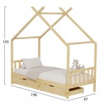 ΚΡΕΒΑΤΙ ΠΑΙΔΙΚΟ KLARICE HM680 01 τ MONTESSORI-2 ΣΥΡΤΑΡΙΑ-ΞΥΛΟ ΠΕΥΚΟ ΦΥΣΙΚΟ-190x90εκ c489552