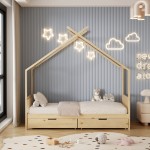 ΚΡΕΒΑΤΙ ΠΑΙΔΙΚΟ KLARICE HM680 01 τ MONTESSORI-2 ΣΥΡΤΑΡΙΑ-ΞΥΛΟ ΠΕΥΚΟ ΦΥΣΙΚΟ-190x90εκ c489552