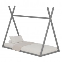 ΚΡΕΒΑΤΙ ΠΑΙΔΙΚΟ MUNK HM681 05 τ MONTESSORI ΜΑΣΙΦ ΞΥΛΟ ΠΕΥΚΟΥ ΓΚΡΙ- 190x90εκ c489554