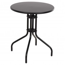 ΤΡΑΠΕΖΙ ΕΞ ΧΩΡΟΥ ΣΤΡΟΓΓΥΛΟ LINO HM5973 03 ΜΕΤΑΛΛΙΚΟ ΜΑΥΡΟ Φ60x70Υεκ c489635