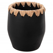 ΔΙΑΚΟΣΜΗΤΙΚΟ ΒΑΖΟ HM4368 ΤΕΡΑΚΟΤΑ ΣΕ ΜΑΥΡΟ ΜΕ ΠΛΕΞΗ ΨΑΘΑΣ ΣΤΟ ΣΤΟΜΙΟ Φ13x16Υεκ c489645