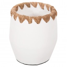 ΔΙΑΚΟΣΜΗΤΙΚΟ ΒΑΖΟ HM4369 ΤΕΡΑΚΟΤΑ ΣΕ ΛΕΥΚΟ ΜΕ ΠΛΕΞΗ ΨΑΘΑΣ ΣΤΟ ΣΤΟΜΙΟ Φ13x16Υεκ c489646