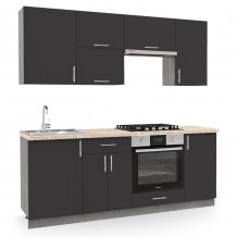 ΣΥΝΘΕΣΗ ΚΟΥΖΙΝΑΣ ΜΕΛΑΜΙΝΗ ΑΝΘΡΑΚΙ-ΠΑΓΚΟΣ ΟΨΗ ΜΠΕΖ ΜΑΡΜΑΡΟ 200x47x84 8Υεκ HM2470 01 c489673