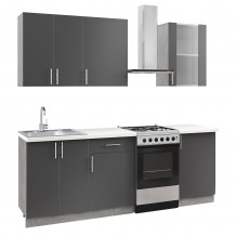 ΣΥΝΘΕΣΗ ΚΟΥΖΙΝΑΣ ΜΕΛΑΜΙΝΗ ΓΚΡΙ ΑΝΘΡΑΚΙ ΛΕΥΚΟ HPL 160x47x84 8Υεκ HM2468 01 c489675